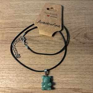 Aventurine Crystal Gummy Bear necklace